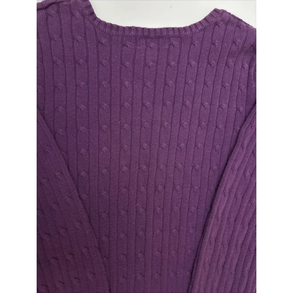 St Johns Bay Women's Purple Cable Knit V Neck Sweater Plus Size 3X - Picture 11 of 11